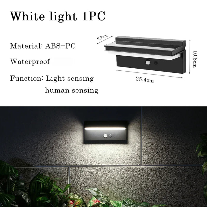 LED Solar Outdoor Wall lamp Waterproof Induction Wall Light Modern Entrance doors Garden Balcony Villa Porch Decor Lights