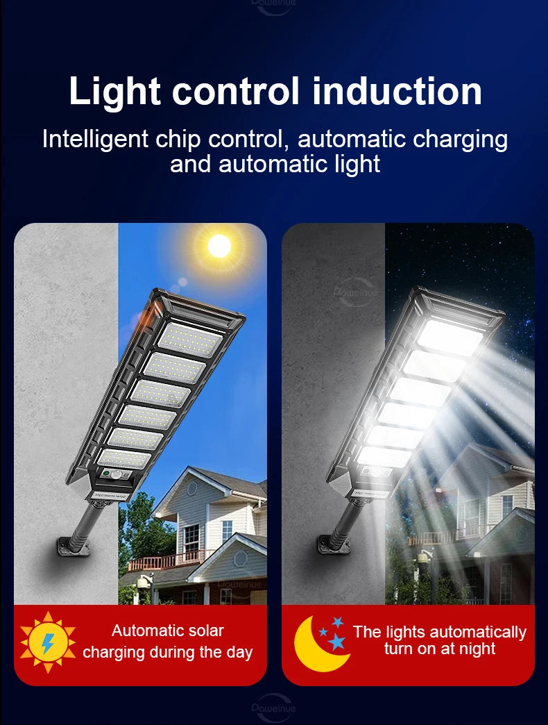 Super Bright 10000W/5000W/500W Outdoor Solar Light 300°Wide Angle Motion Sensor Street Light Outdoor High Power LED Street Lamp