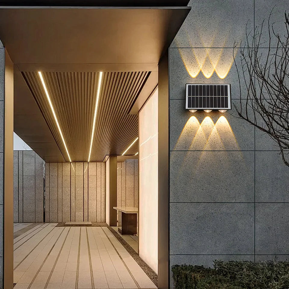 Solar LED Wall Lights Outdoor Solar Lamp  Solar Powered Sunlight Street Light Garden Courtyard Waterproof Wall Light
