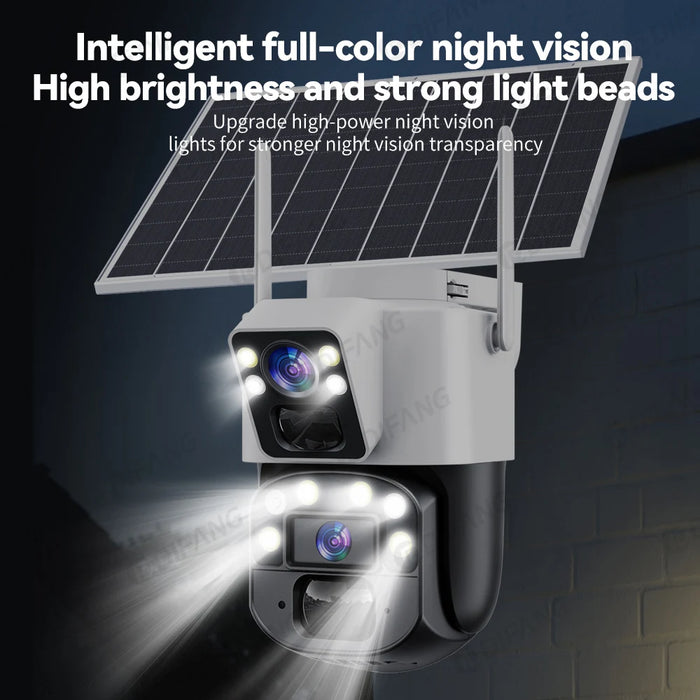 Yoosee Solar Camera 4G Sim Card CCTV Wireless 4G Solar CCTV Dual Lens Dual Screen Auto Tracking External 4G Sim Security Camera