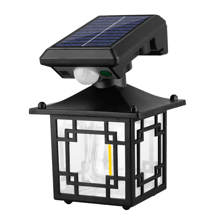 Retro Solar Motion Induction Wall Lamp Outdoor Waterproof 3 Lighting Modes Decoration Wall Light for Courtyard Garage Garden ﻿