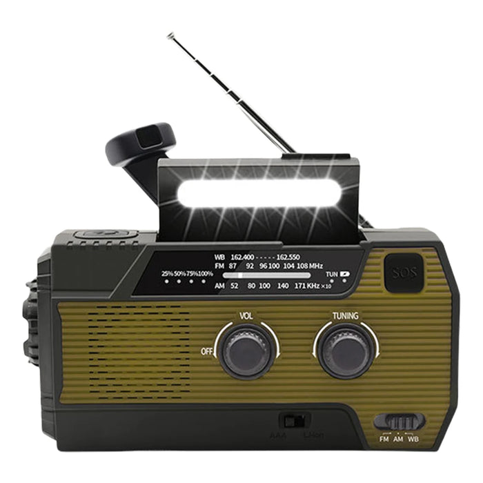 Emergency Hand Crank Radio Solar Powered Radio with Flashlight Reading Lamp SOS Alarm AM/FM/WB/NOAA Weather Radio Portable Radio