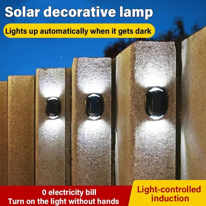 2 LEDs Wall Solar Floor Lights IP65 Waterproof Floor Lights Aisle Corridor Terrace Solar Garden Lights