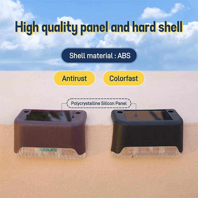 LED Solar Step Lamp Outdoor Path Stair Light Garden LED Lights Waterproof Balcony Light solar lights for garden Step Patio Fence