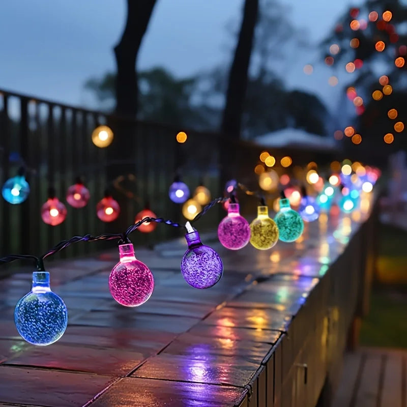 LED Solar Light String Outdoor Waterproof Christmas Decoration 200led Crystal Ball Camping Fairy Garland Garden Party Lamp