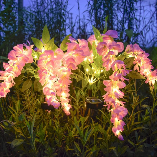 Solar Garden Lights Outdoor 4 Branches Flower Lights for Outside 2 Modes Waterproof Garden Decor for Yard Patio Pathway Backyard