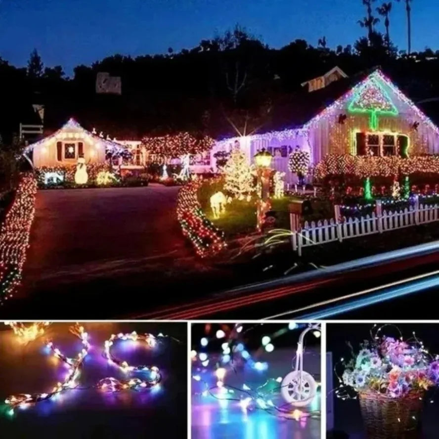 32/22M Solar String Lights Outdoor Waterproof Fairy Garland Lights 300LED 8 Modes Christmas Party Garden Patio Wedding Decor