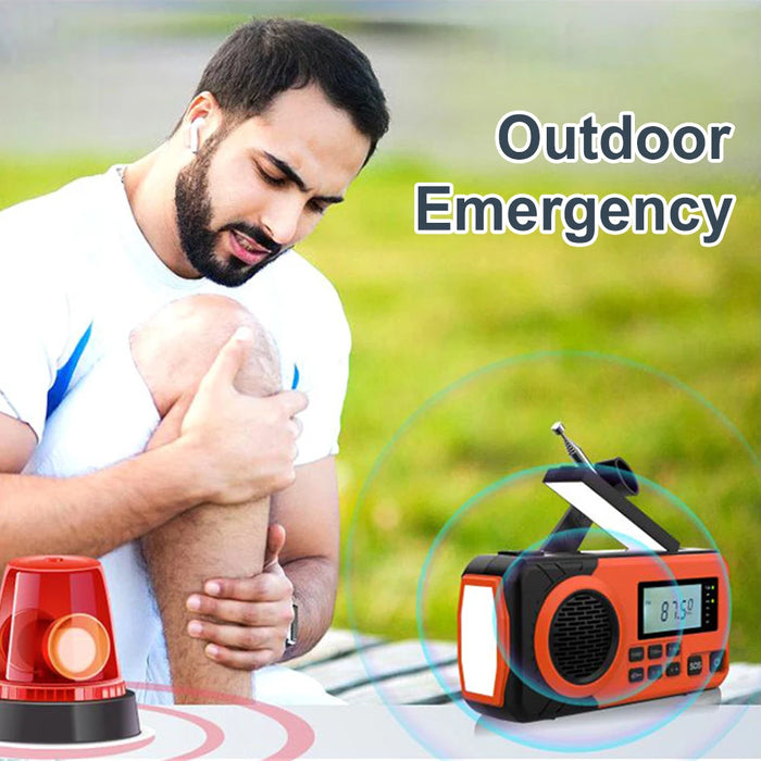 Emergency Hand Crank Radio Solar Powered Radio with SOS Alarm Flashlight Portable Weather Radio for Camping Travel Outdoor