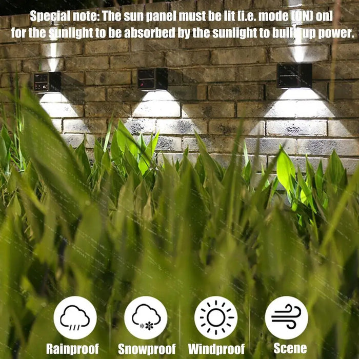 Solar Wall Lights Outdoor Motion Sensor Fence Lights For Outside Waterproof High Bright Modern Up & Down Dusk To Dawn Deck Light