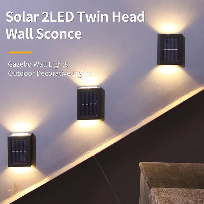 Solar Light Outdoor Up and Down Wall Washer Light Waterproof Solar Lamp For Garden Yard Porch Street Landscape Balcony Decor