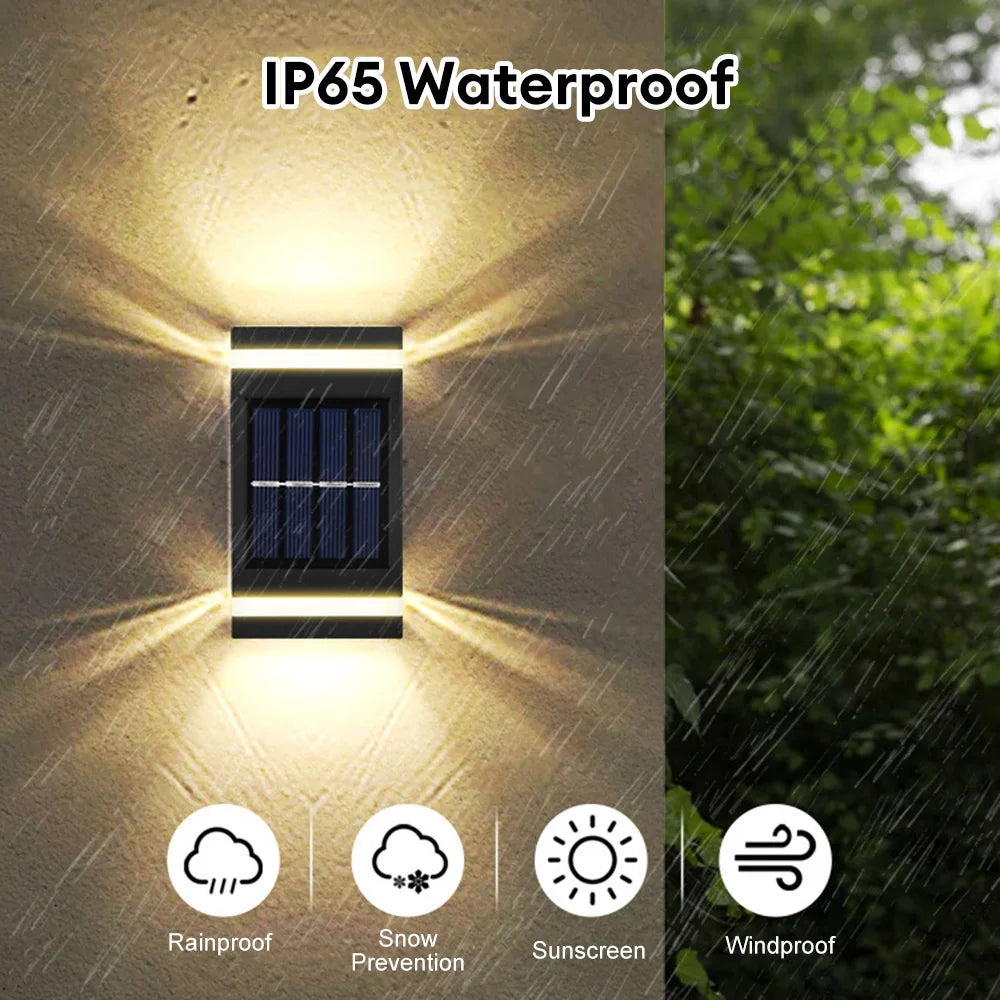 Solar Wall Lamp Outdoor Waterproof Fence Light Solar Powered LED Lamp Garden Step Light Yard Lawn Landscape Lamp Patio Decor