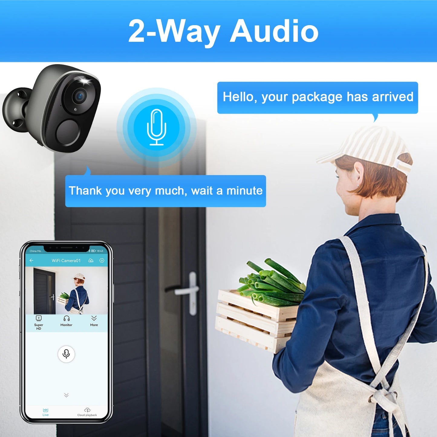 SANSCO 5MP Solar WIFI Surveillance Camera PIR Motion Detection 110° Wide Angle Outdoor Wireless Battery Security Protection CCTV