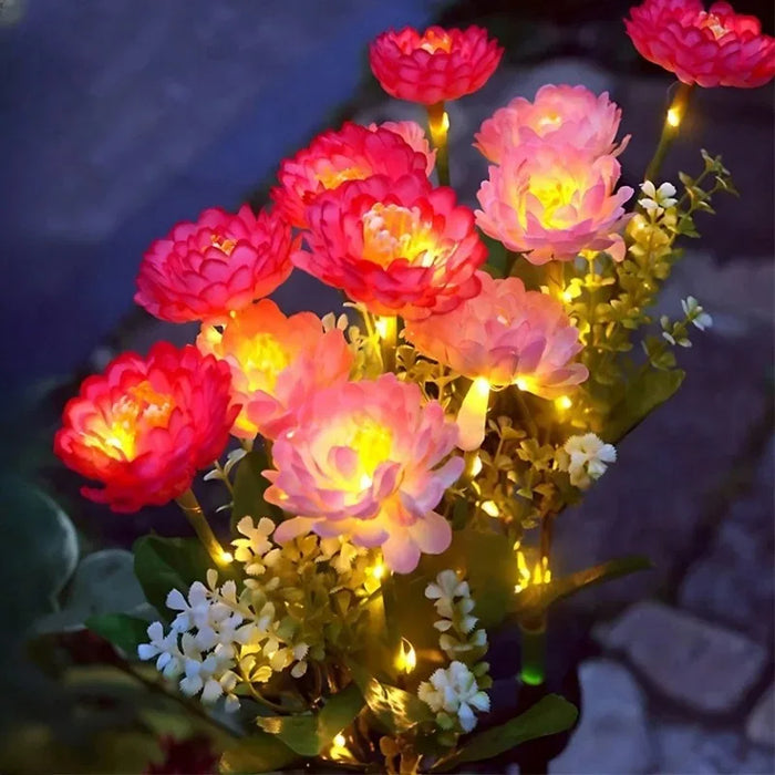 Solar Snow Flower Lights For Outdoor Courtyard Decoration LED Simulation Flower Lights Solar Lawn Lights For Garden Lights