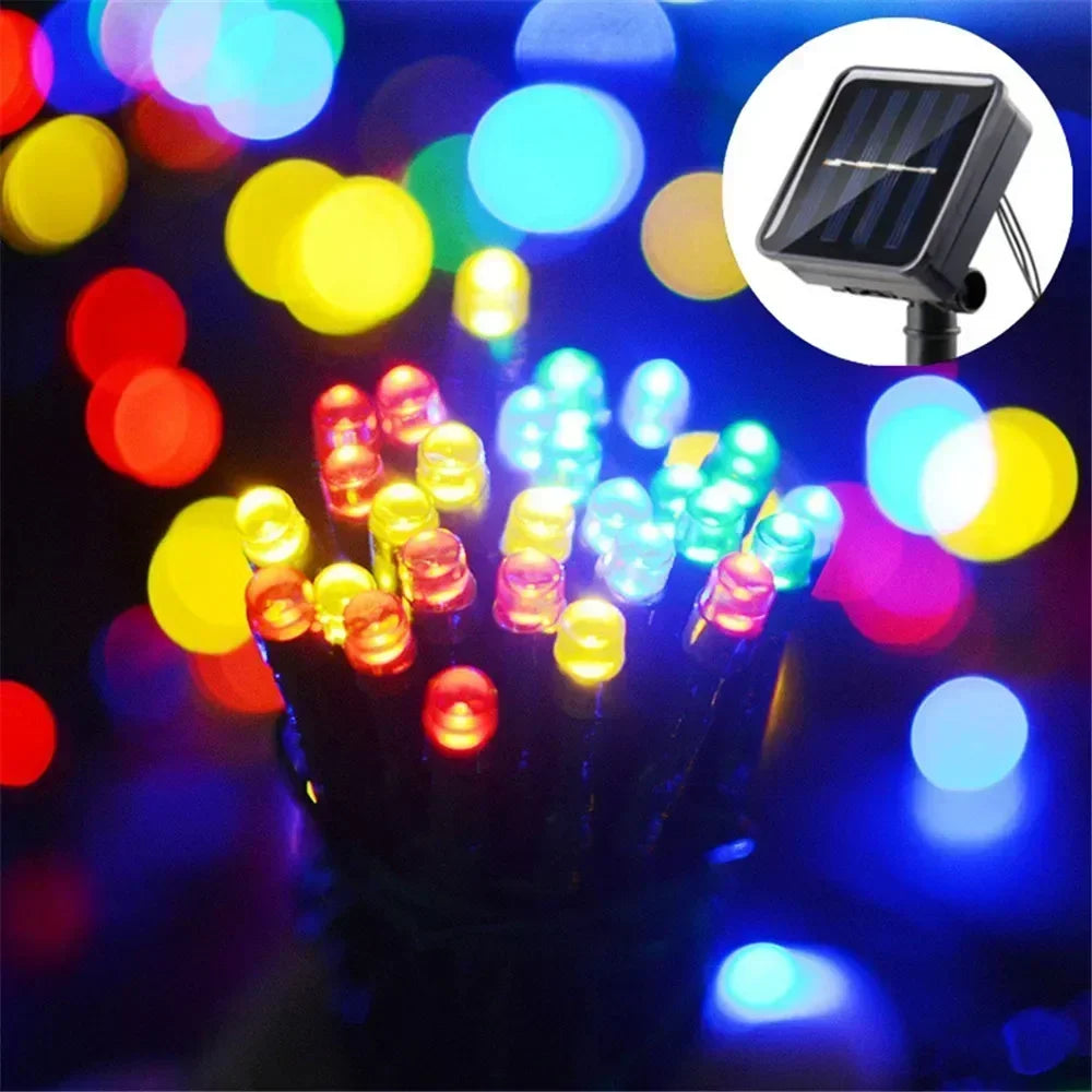Solar String Light Fairy Outdoor Garden Waterproof Lamp Christmas Garland Xmas Holiday Party Home Halloween Decoration