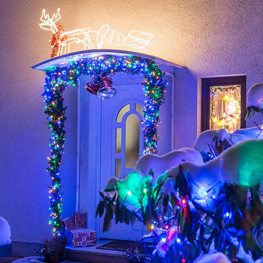 Outdoor Solar String Lights 300 LEDs Solar Powered Fair Christmas Lights Waterproof Copper Wire Lights for Patio Yard Tree