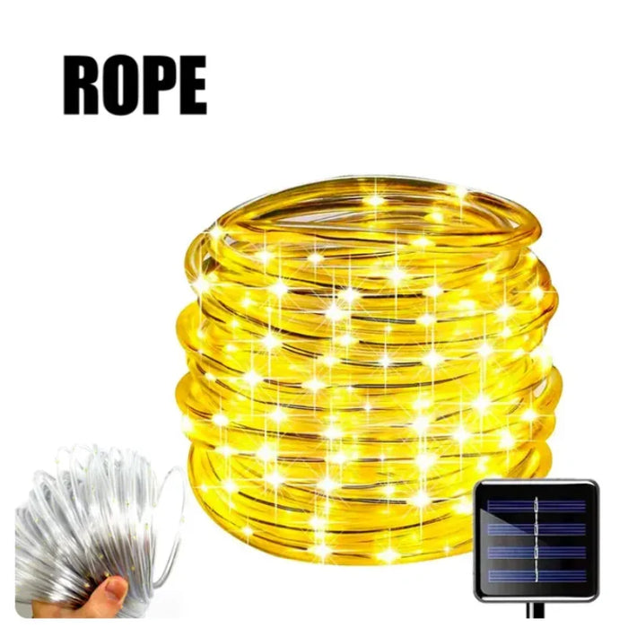 Solar LED String Light Outdoor Solar Strip Rope Tube Fairy Light Garden Christmas Decoration for Wedding Party Decor Led Lamp