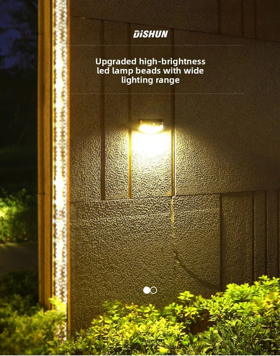 Solar wall lamp for household outdoor waterproof garden decoration fence LED human body sensing outdoor courtyard lamp