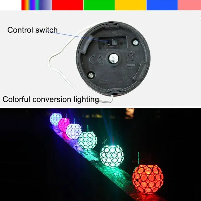 Outdoor Solar LED Hanging Lantern, Waterproof Hollow-Out Ball Lamp for Garden, Yard, and Patio Decoration
