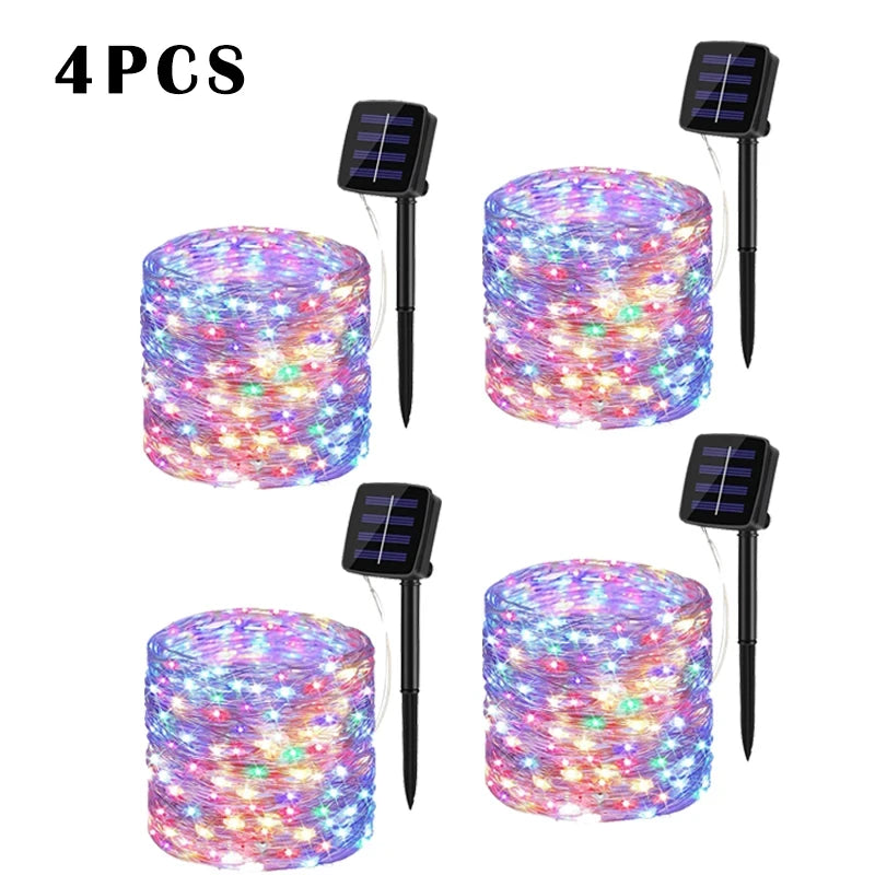Solar String Fairy Light Ultra Long Outdoor Festoon LED Copper Waterproof Christmas Garland Decoration Garden Solar Lamp Decor