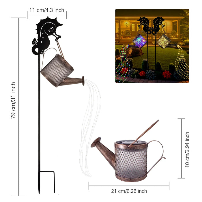 Solar Watering Can Light Outdoor Waterproof Shower Light Decorative Solar Lights for Home Outside Walkway Garden Patio Decortion
