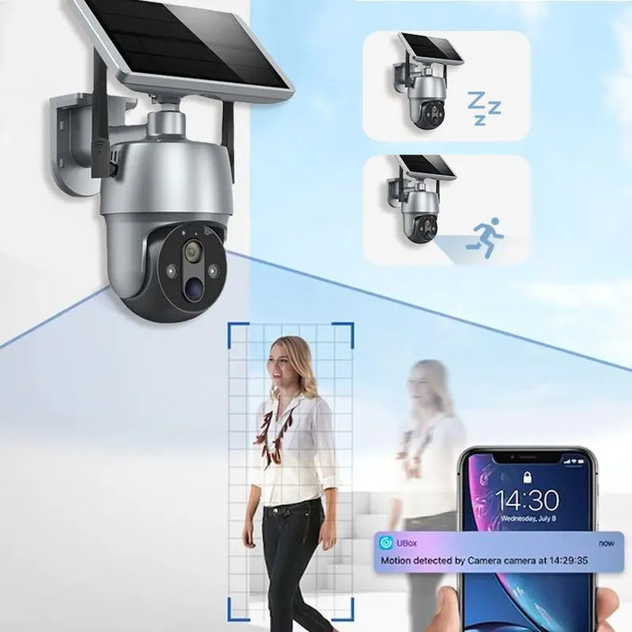 1080P Pixel Solar Outdoor Wireless Camera 4G SIM Dual Lens Surveillance Security Protection Auto Tracking Outdoor Wireless Two-W