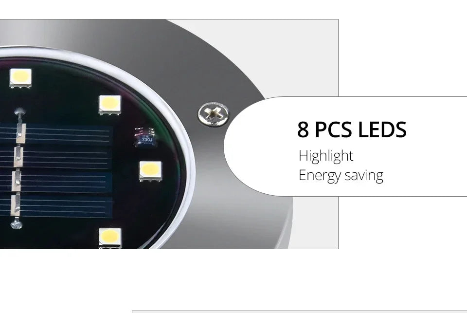 1/2pcs/4pcs/8pcs Outdoor Solar Lights Buried Garden Decor 8/20LED Lamp Sunlight Power Disk Light Underground Yard Lawn Spotlight
