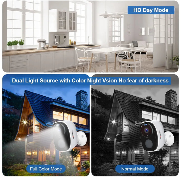 LS VISION Solar Security Cameras Wireless Outdoor 5MP UHD Battery Power WiFi Surveillance Color Night 2-Way Audio Motion Detect