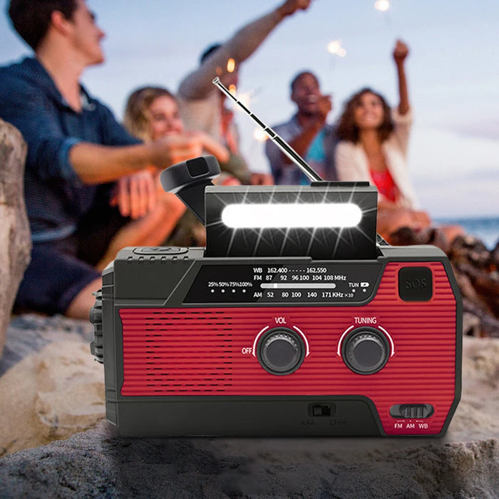 Emergency Hand Crank Radio Solar Powered Radio with Flashlight Reading Lamp SOS Alarm AM/FM/WB/NOAA Weather Radio Portable Radio
