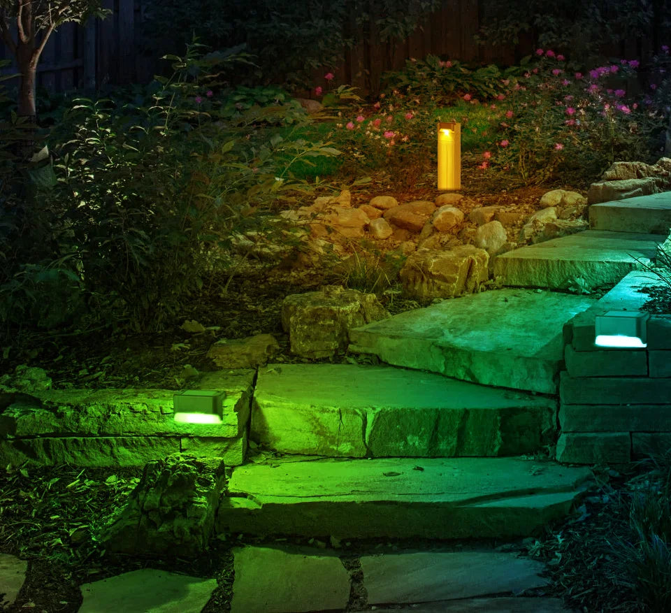 Solar Stairs Light Outdoor Waterproof Solar Powered Garden Lamps for Railing Deck Step Yard Patio Pathway Fence Light