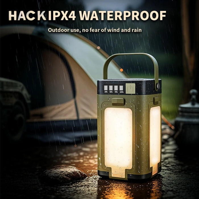 Solar Foldable Camping Light Rechargeable Lantern Power Bank Solar Camping Lantern Portable Flashlight LED Tent Light