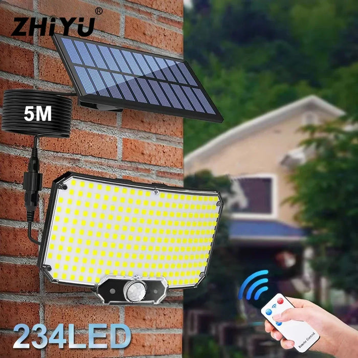 Solar Lights 234 LED Solar Security Lights Outdoor Garden Motion Sensor 3 Modes Waterproof Split Solar Flood Wall Lights Garage