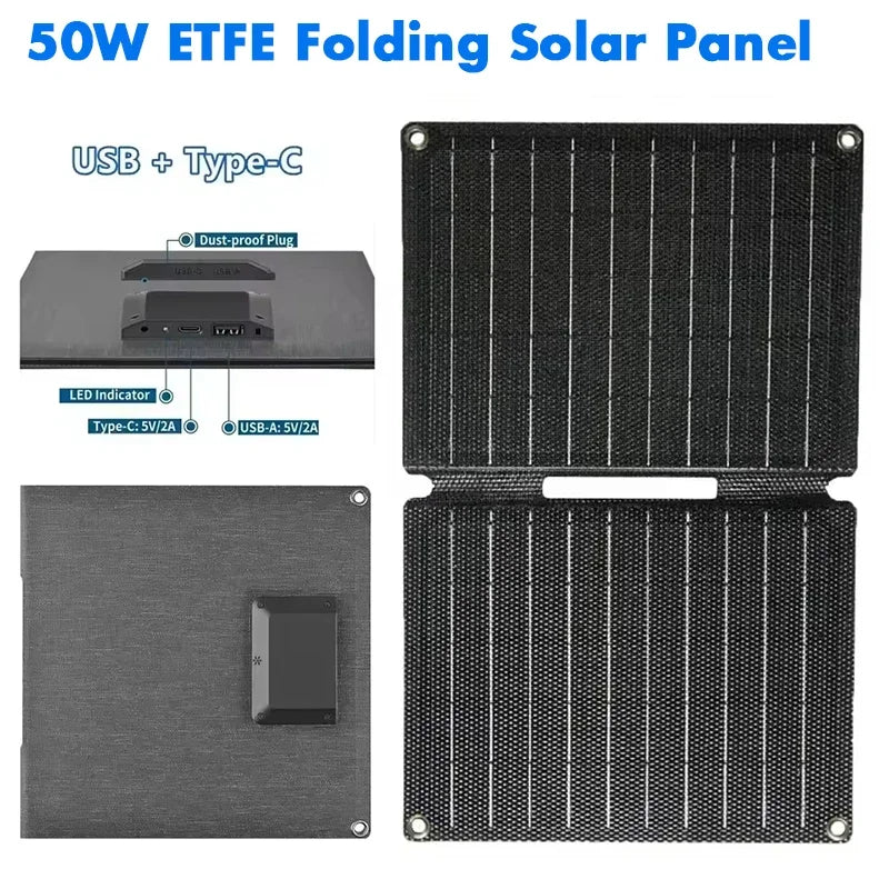 Folding Solar Panel 80W IP65 Waterproof Foldable Solar Charger Portable Solar Panel Charger Outdoor Phone Power Bank for Phone