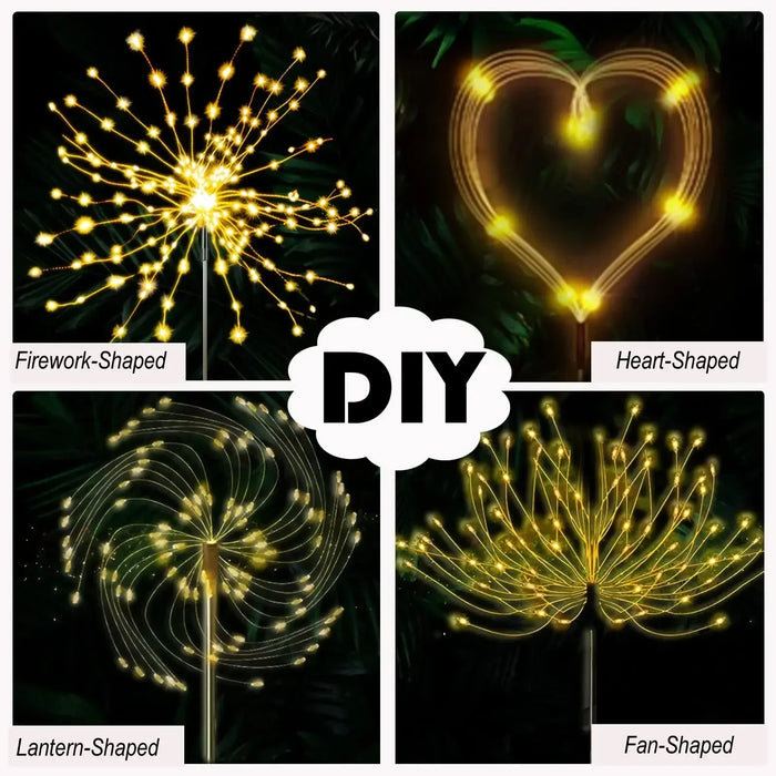 Christmas Solar Dandelion Fireworks Light Outdoor Waterproof Courtyard Garden Atmosphere Decoration Ground Insertion Lawn Light