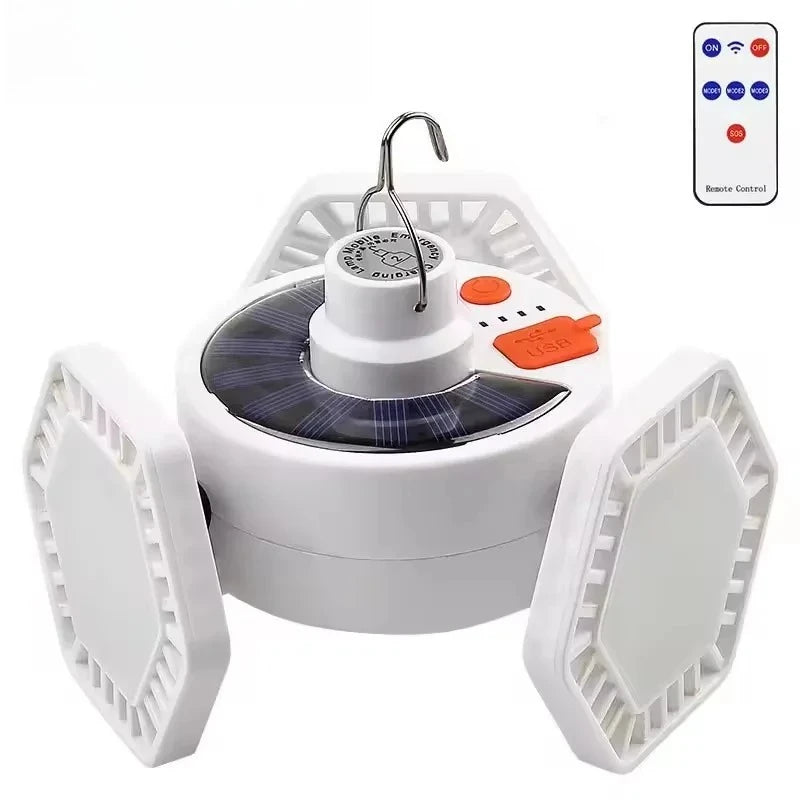 Solar Energy Camping Lamp 5 Modes SOS Waterproof USB Rechargeable LED Remote Control Foldable Lantern Portable Emergency Lamp