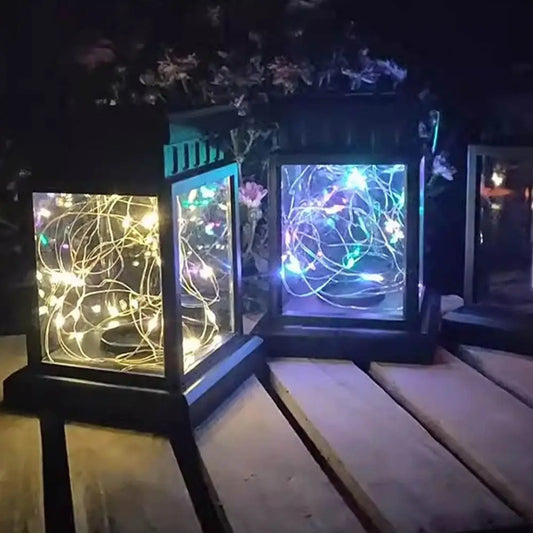 Waterproof Solar Hanging Lantern Hanging Luminous Simulated Candle Lanterns Atmosphere Night Lights Led Wind Lights Outdoor