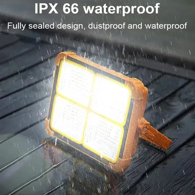Solar Powered Led Streetlight Outdoor Portable Waterproof Flashlight Reflector Spotlight Projector Floodlight Construction Light