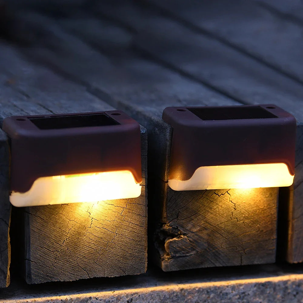 Solar Lamps LED Outdoor Garden Balcony Staircase Fence Railing Lights Courtyard Waterproof Solar Outdoor Decorative Wall Lights