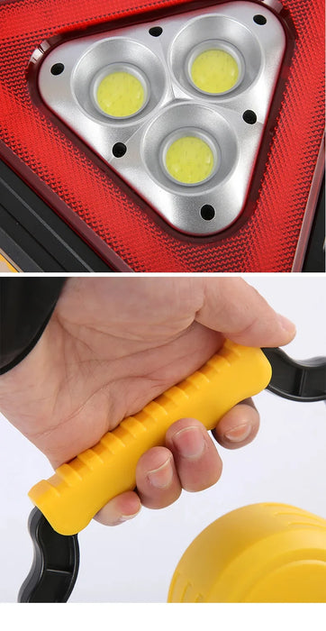 3 in 1 Solar Car Emergency Triangular Warning Light Safety Emergency Breakdown Alarm Lamp Portable Solar Light Camping Working