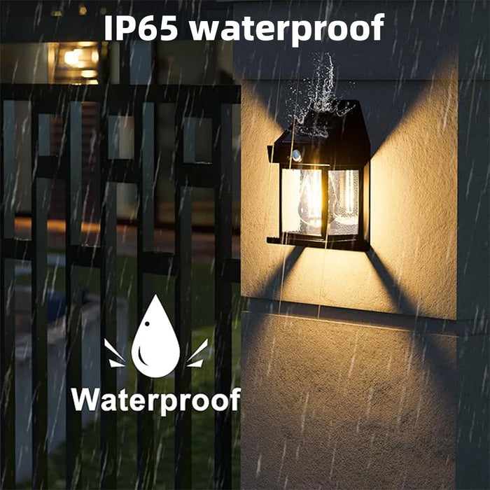 Solar Wall Lights Outdoor Waterproof Motion Sensor Solar Porch Lights With 3 Modes For Patio Garage Shed Balcony Front Door