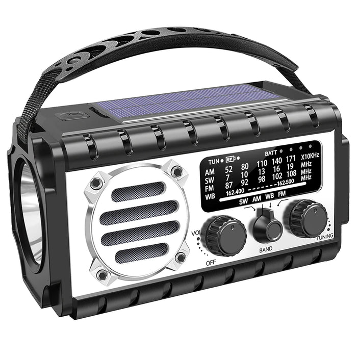Emergency Hand Crank Radio 20000mAh Portable Weather Radio with Flashlight Reading Lamp SOS Alarm Solar Radio for Emergency/Home