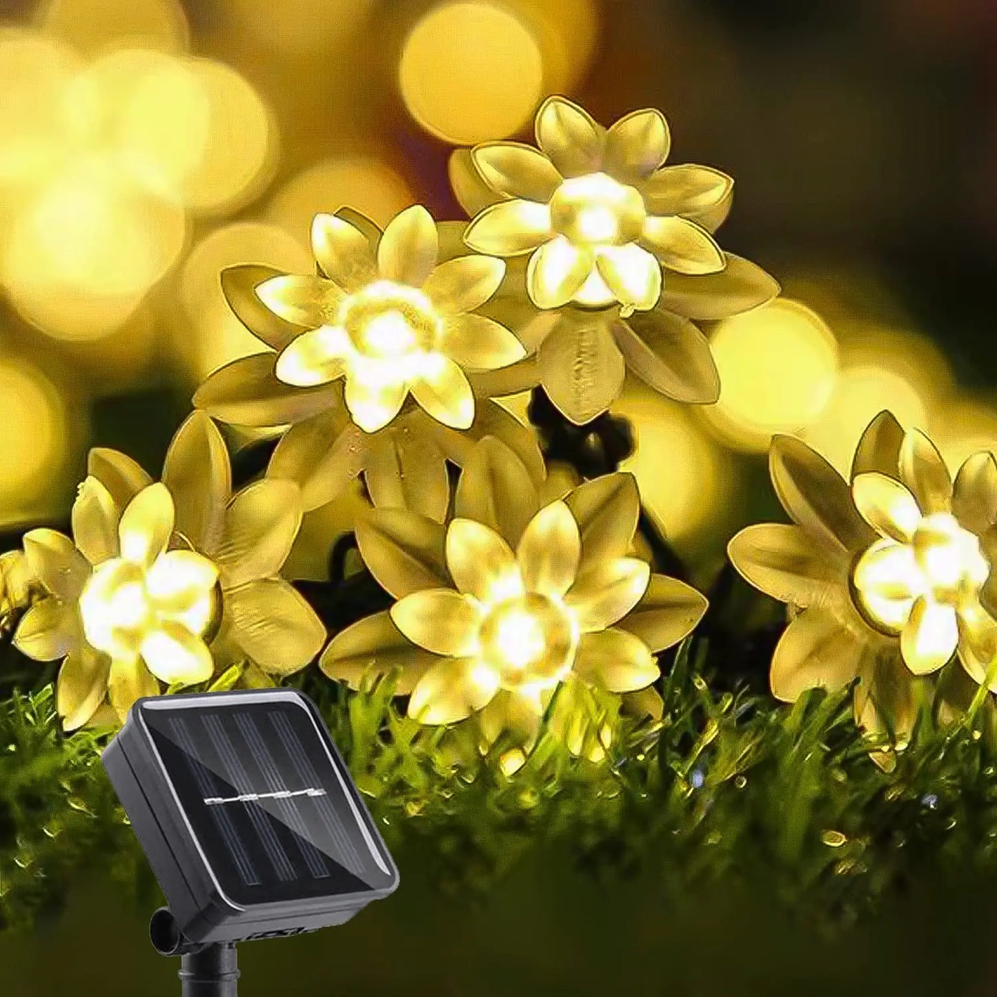 Solar flower String Lights Outdoor Waterproof,  8 Modes Lotus flower sharp Outdoor Solar Powered String Lights for Patio