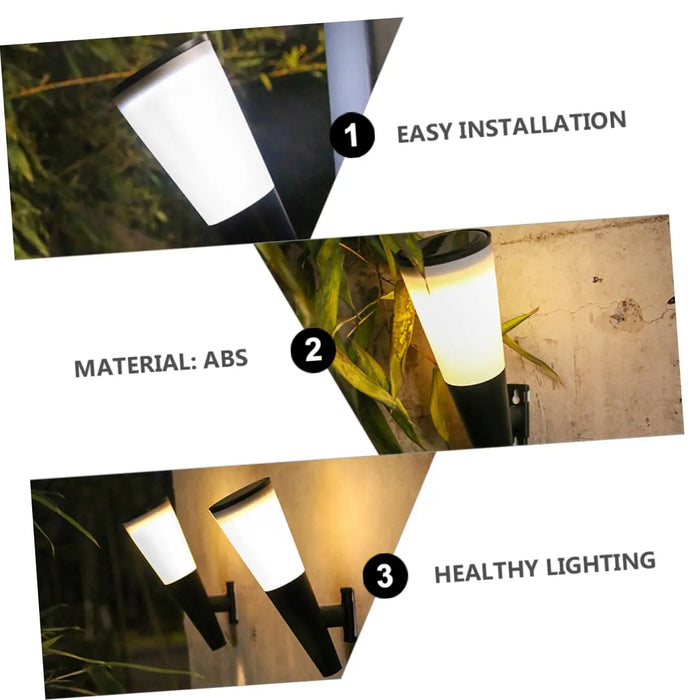 Solar Wall Light Exterior Outside Solar Fence Lights Pathway Light Outdoor Solar Lamp Wall Sconce For Garden Backyard Front Door