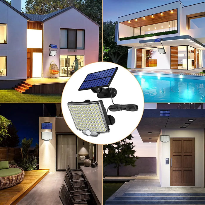 Solar Powered LED Wall Lights Split Type Garage Courtyard Lighting Super Bright Waterproof Human Body Sensing Street Lights