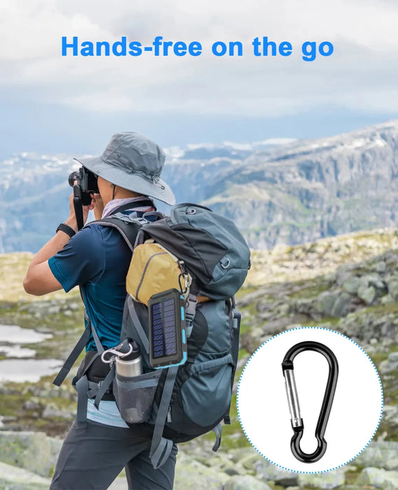 Xilecaly Waterproof Power Bank 20000Mah Dual USB Travel Outdoor Mobile Phone Charger Solar Powerbanks For Camping For iphone 16