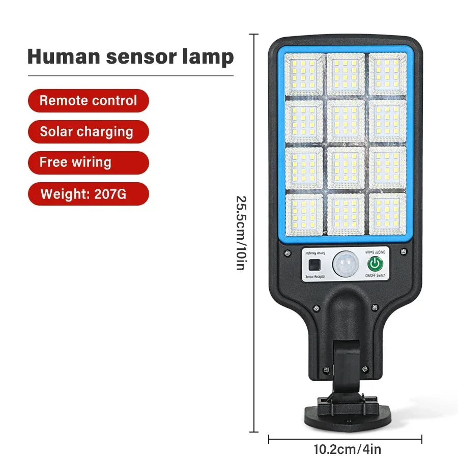 LED Solar Street Lights Outdoor 1-4 Pack Solar Lamp with 3 Light Mode Waterproof Motion Sensor Security Lighting for Garden