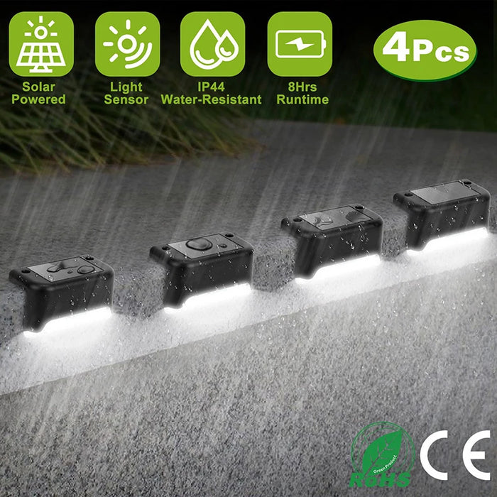 Solar Path Light,Outdoor Fence Light,Waterproof Yard Step Light,Easy-Install Garden Decor Lamp,Patio,Balcony,Fence,Yard,Outdoor