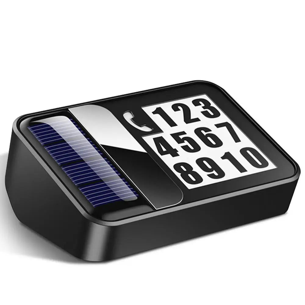 Car Solar Charging Parking Number Plate Luminous LED Digital Temporary Parking Card Auto Stop Phone Number Card For Car Supplies