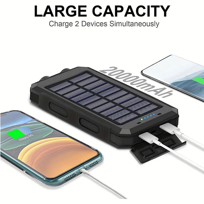 Xiaomi Solar Power Bank 50000mAh Portable Charging Poverbank External Battery Charger Strong Light LDE Light for iphone Huawei