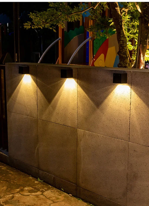 Solar Wall Lights Outdoor Square Modern Wall Lamp Waterproof Solar Fence Lights for House Wall Porch Garden Yard Patio Decor