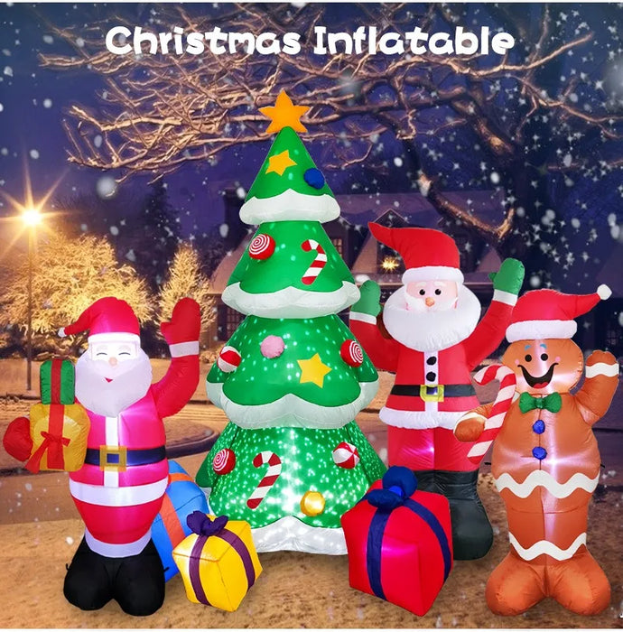 Christmas Solar Term Model Balloon,Glow Inflatable Sitting Santa Claus Snowman,Courtyard Door Shopping Mall Decoration Props